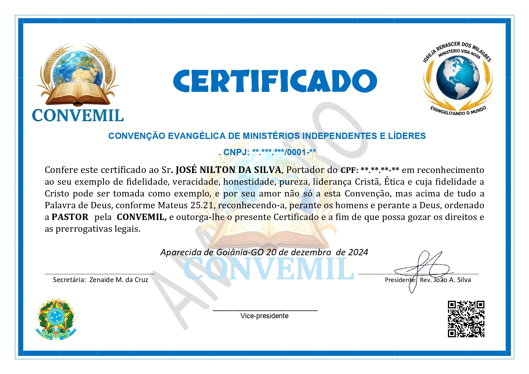 MODELO ILUSTRATIVO DO CERTIFICADO